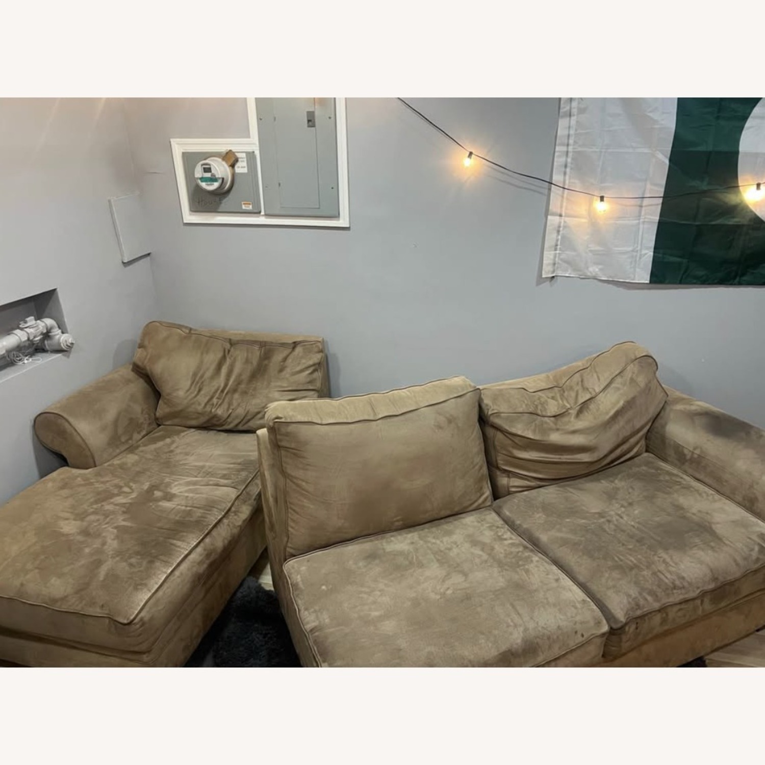 Large L-Shaped Sectional Sofa – Beige/Tan - image-3