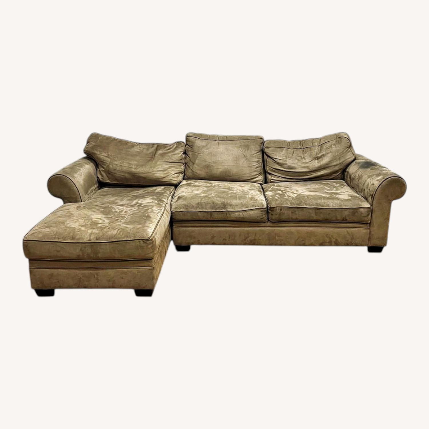 Large L-Shaped Sectional Sofa – Beige/Tan - image-0