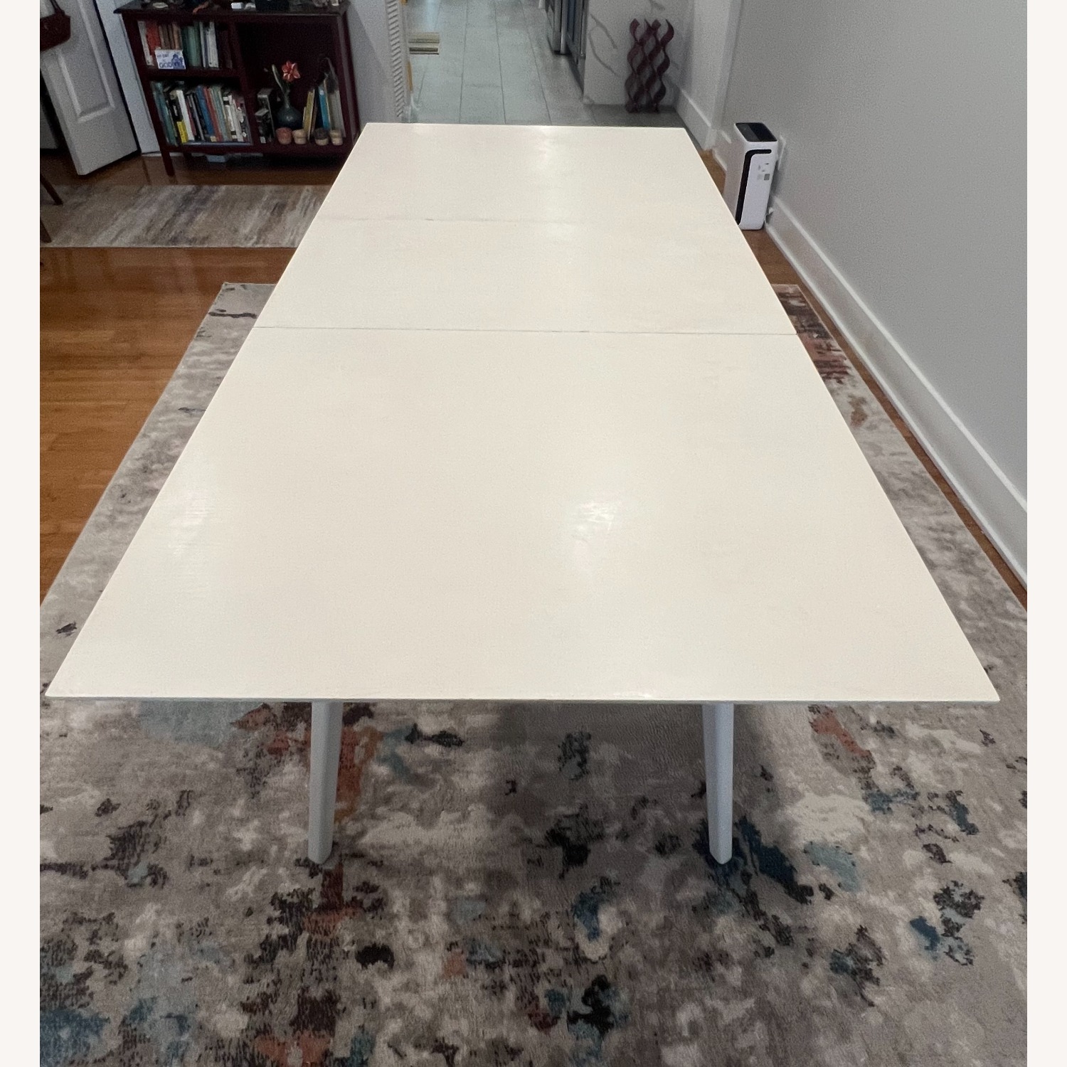 West Elm White Mid-Century Extendable Dining Table - image-6