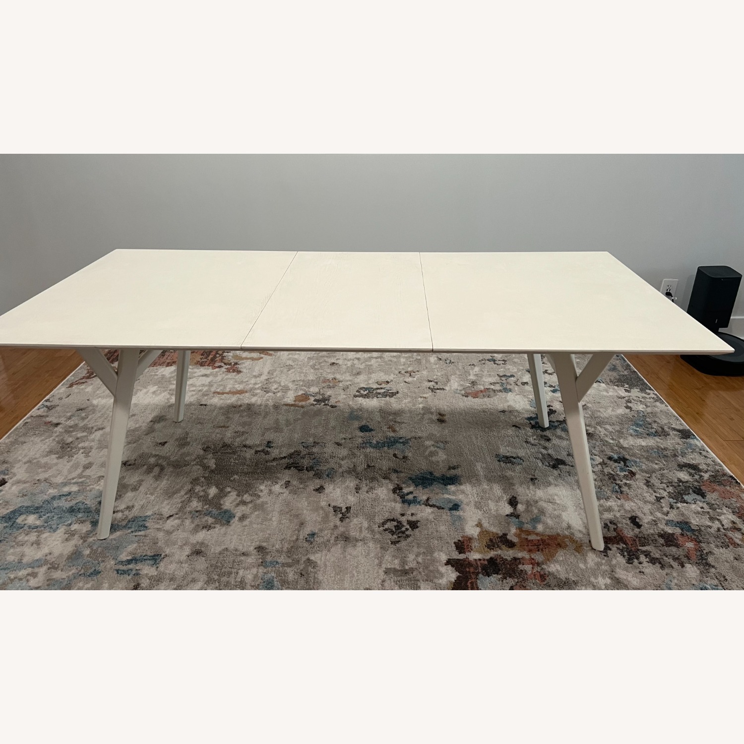 West Elm White Mid-Century Extendable Dining Table - image-2