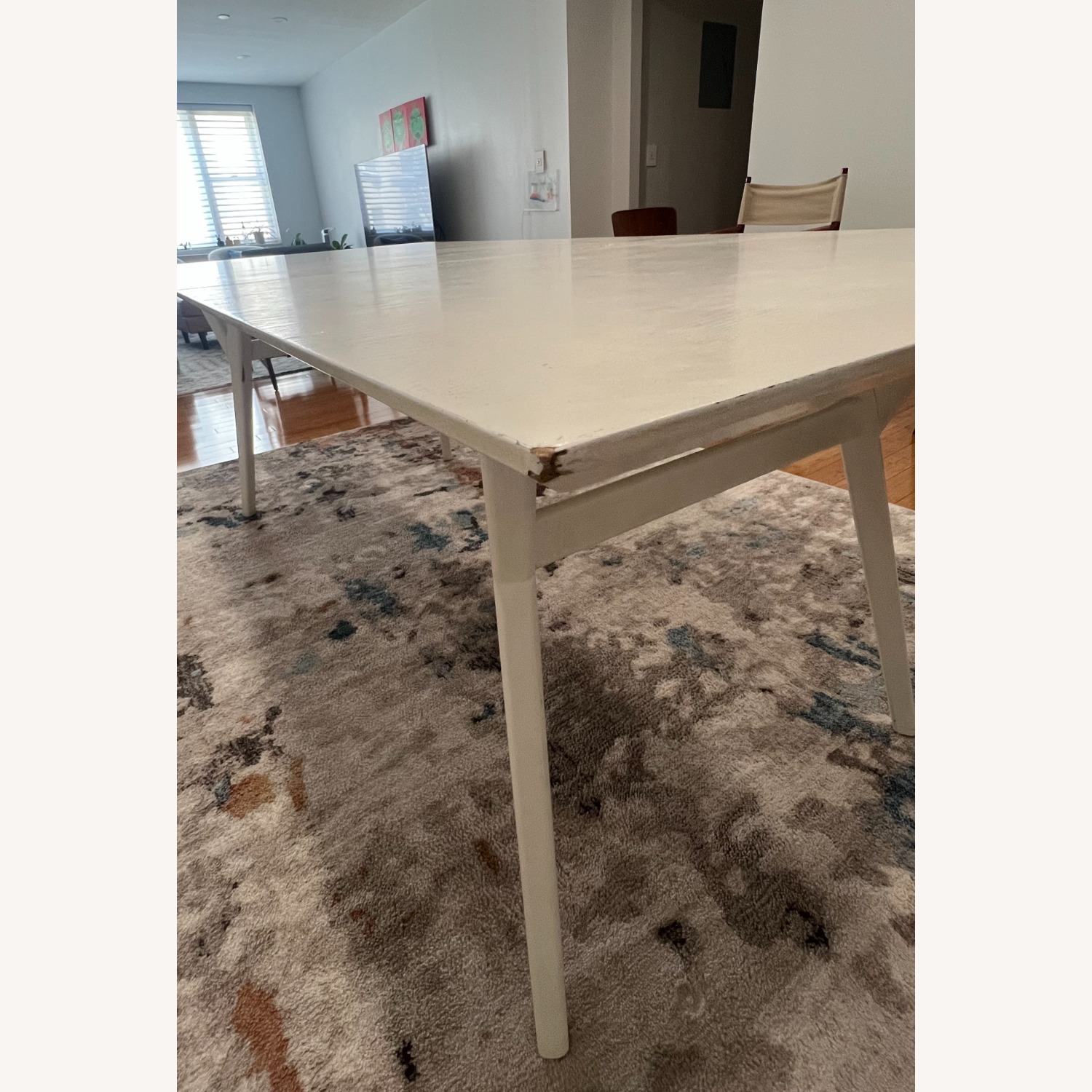 West Elm White Mid-Century Extendable Dining Table - image-4