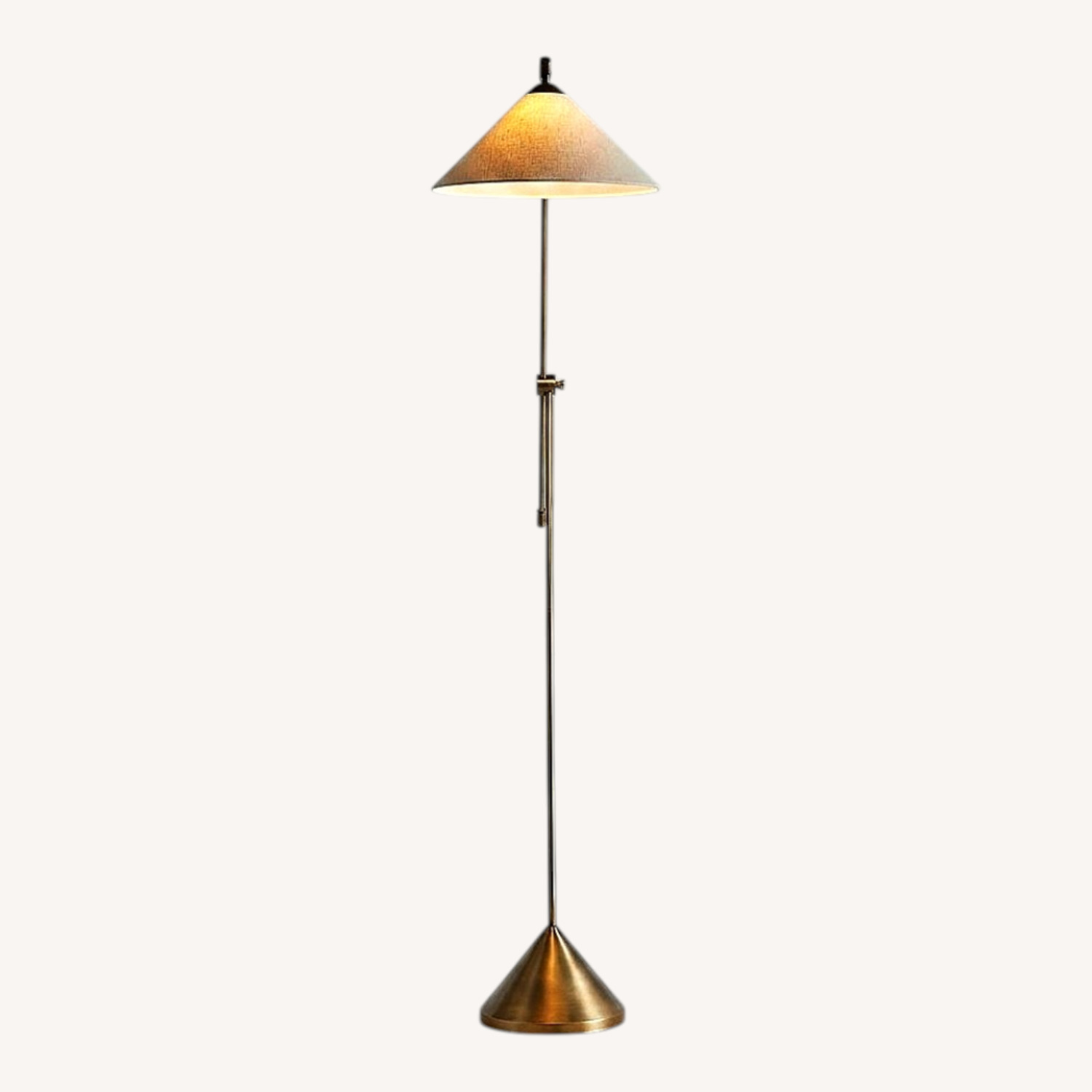 Crate & Barrel Avant Metal Articulating Floor Lamp with Fabric Shade 76" - image-0
