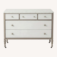 Vintage Wood Painted White Dresser
