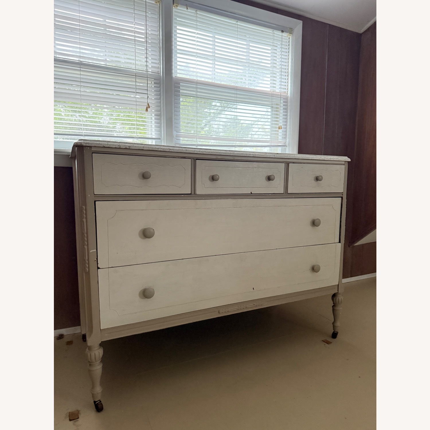 Vintage/Antique Finds White Wood Dresser - image-4