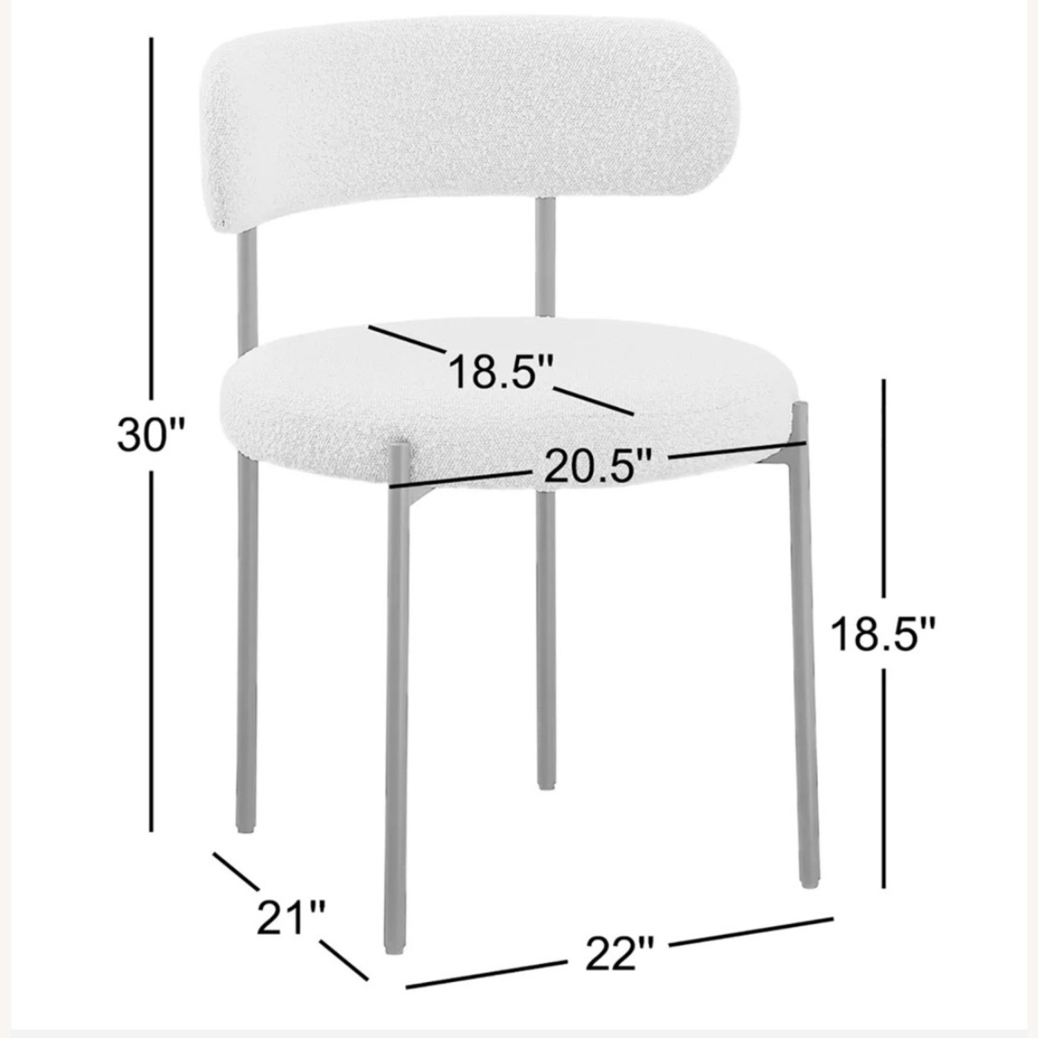 AllModern Sherwood Gray Boucle Dining Chairs - Set of 4 - image-4