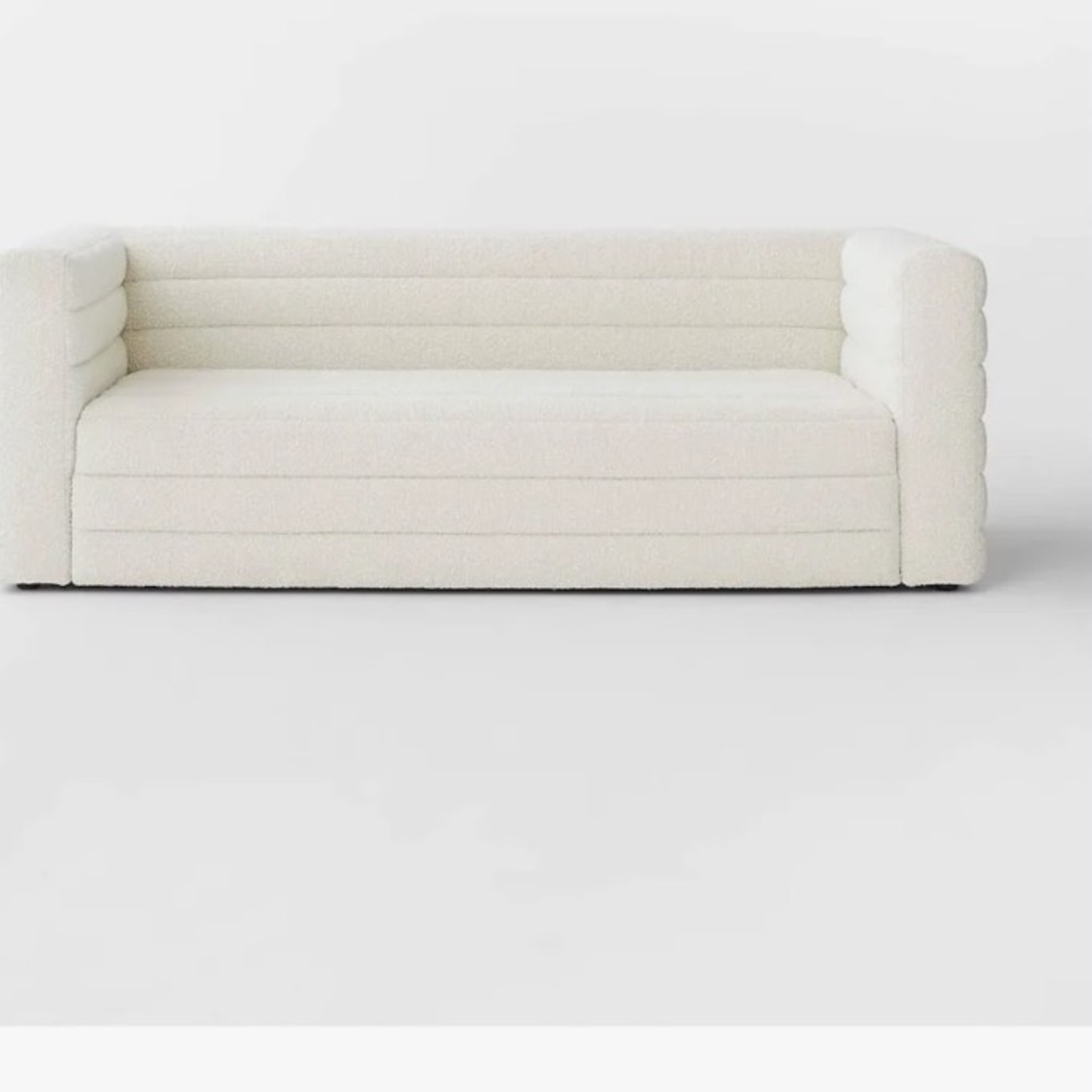 CB2 White Strato 80" Boucle Sofa - image-1