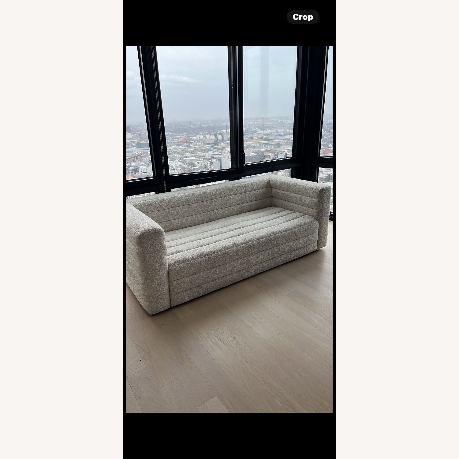 CB2 White Strato 80" Boucle Sofa - image-4