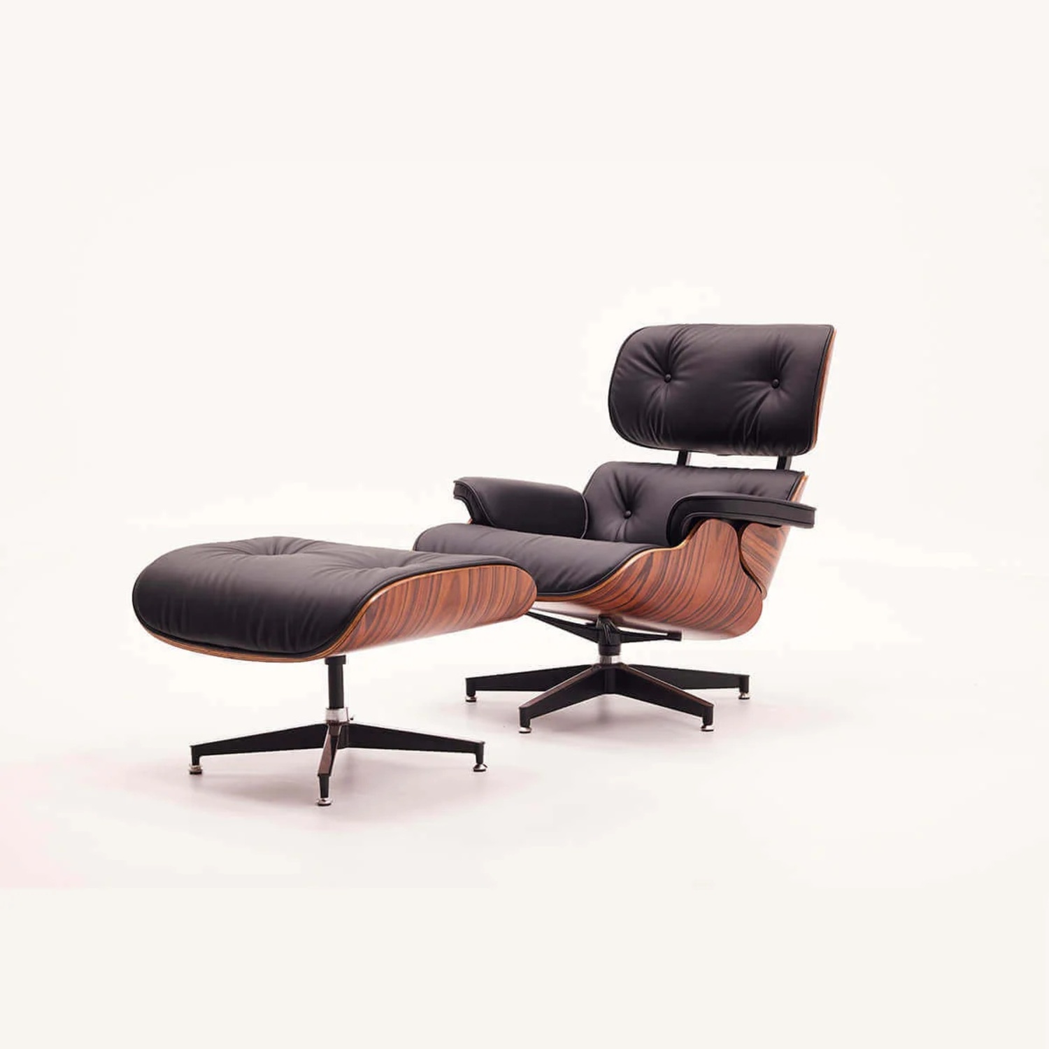 Eames Lounge Chair Replica Black Leather - image-8