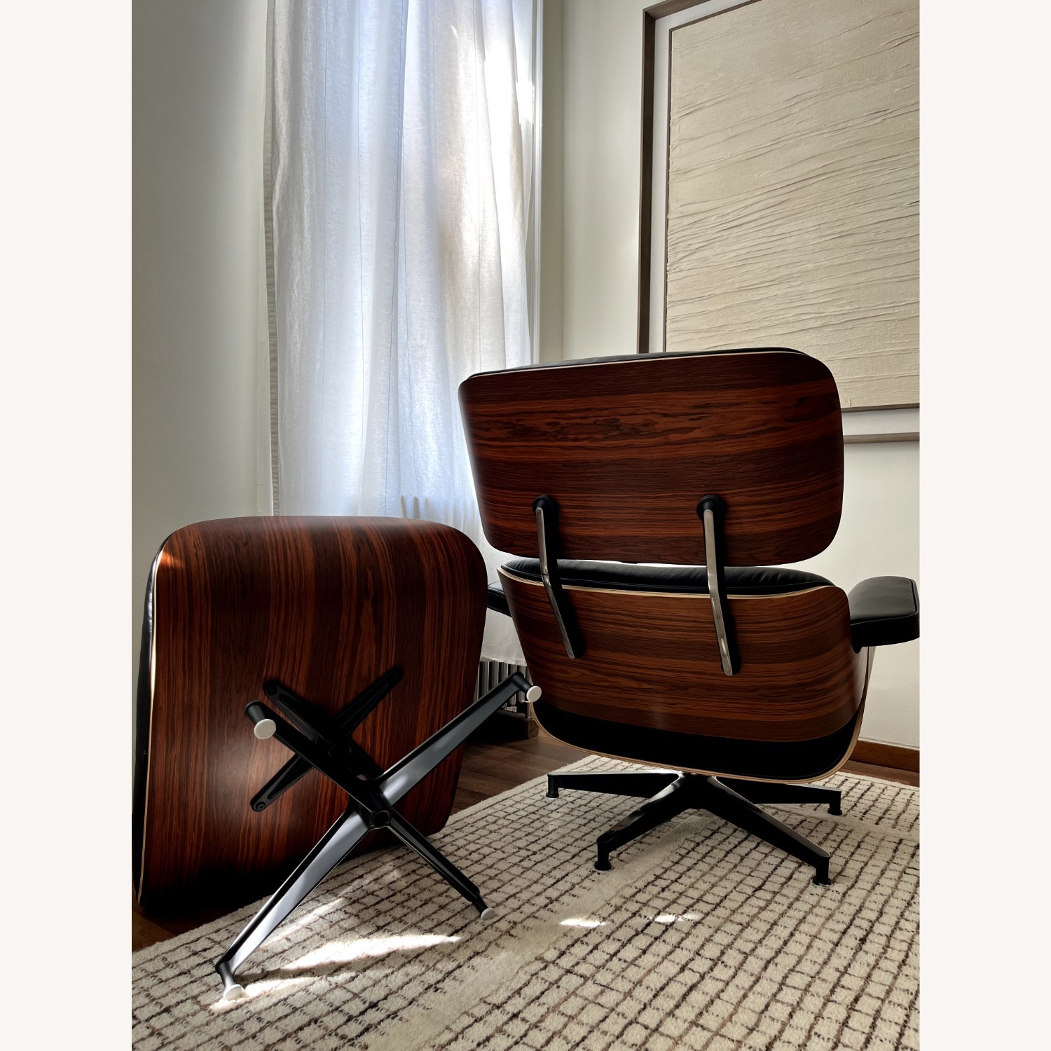 Eames Lounge Chair Replica Black Leather - image-5