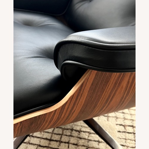 Used Eames Lounge Chair Replica Black Leather for sale on AptDeco