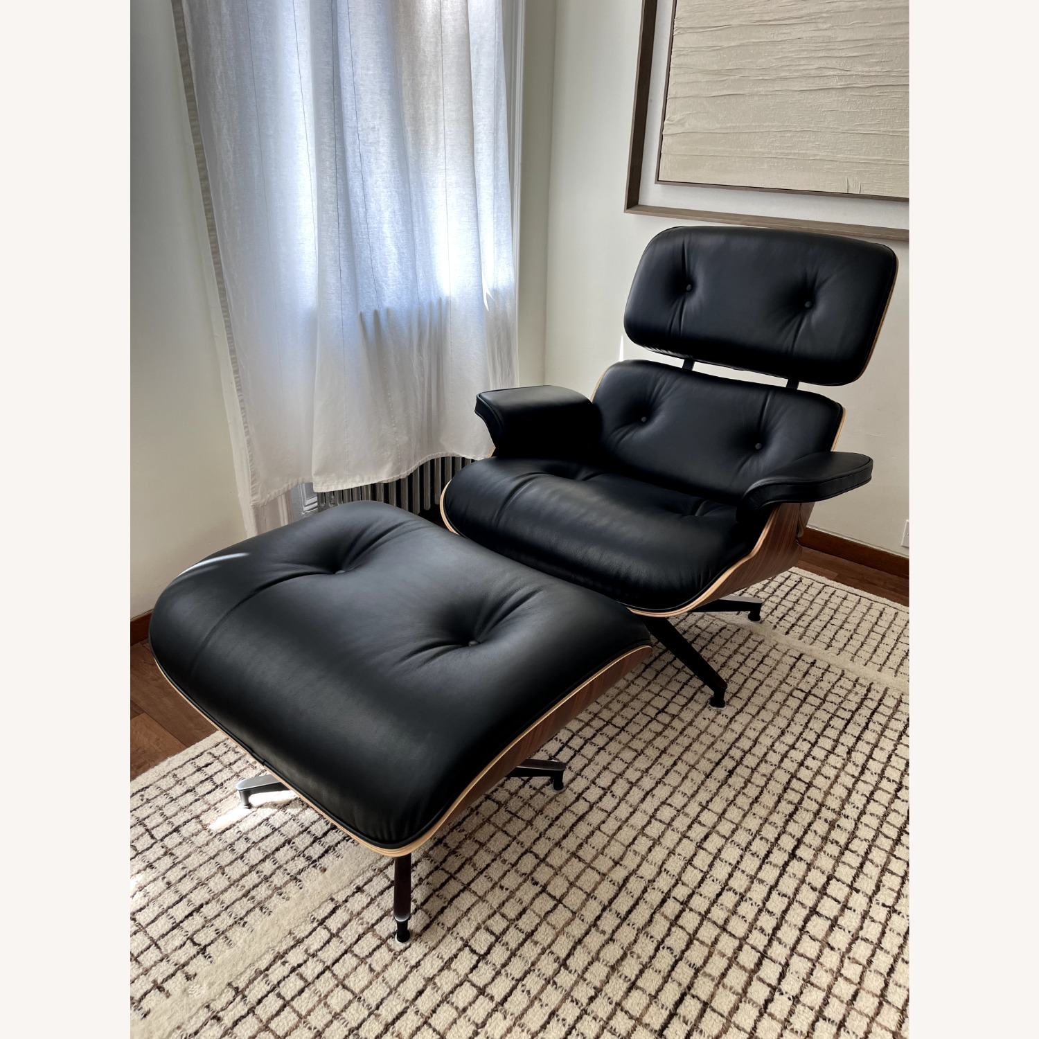 Eames Lounge Chair Replica Black Leather - image-6