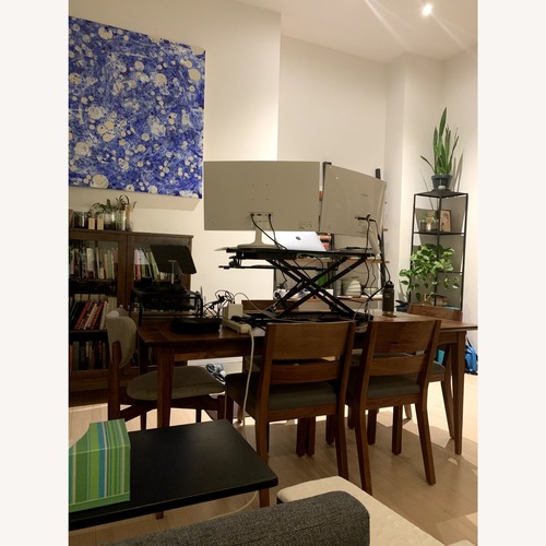 Used Room & Board Blue Leather Dining Chairs for sale on AptDeco