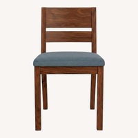 Room & Board Blue Leather Dining Chairs