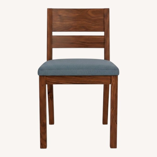 Used Room & Board Blue Leather Dining Chairs for sale on AptDeco