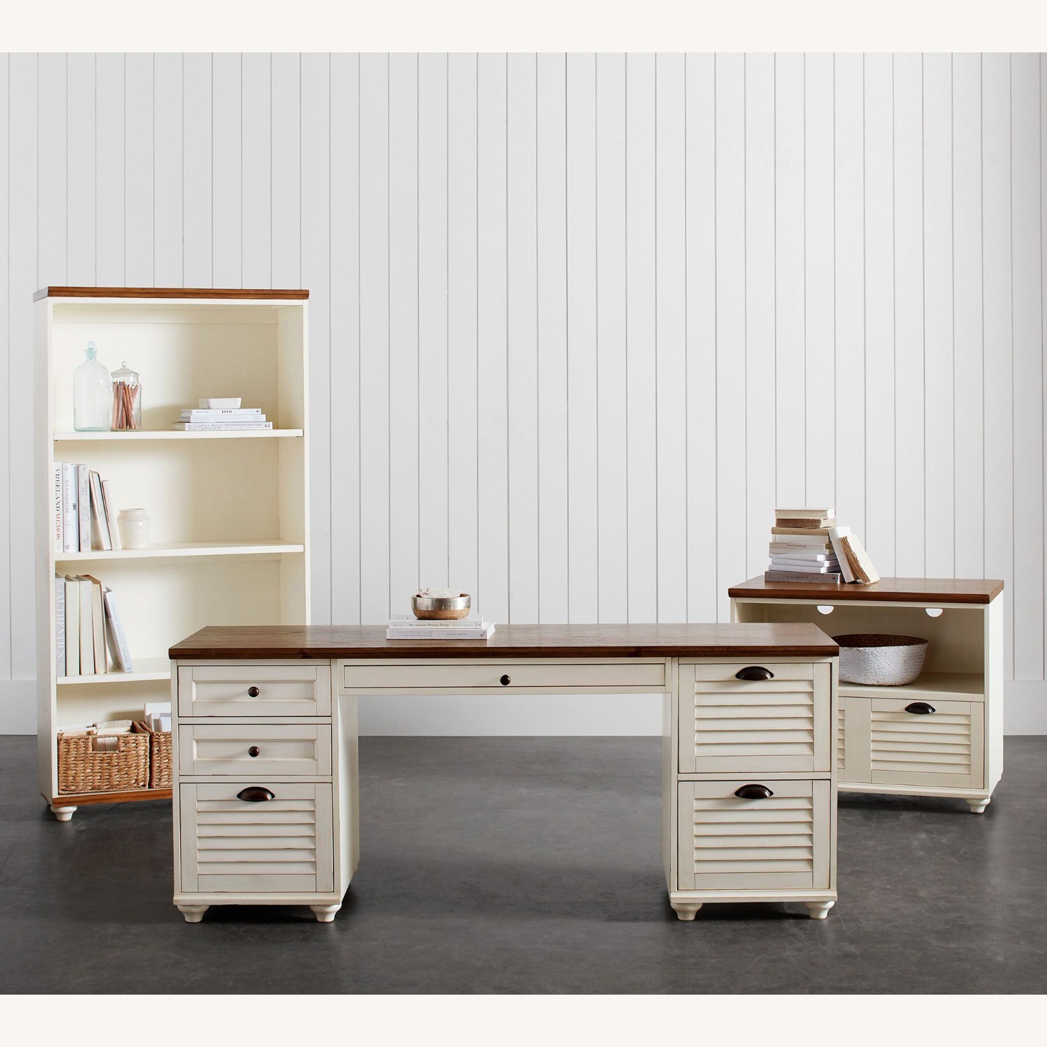 Pottery Barn White Wood Desk - image-4