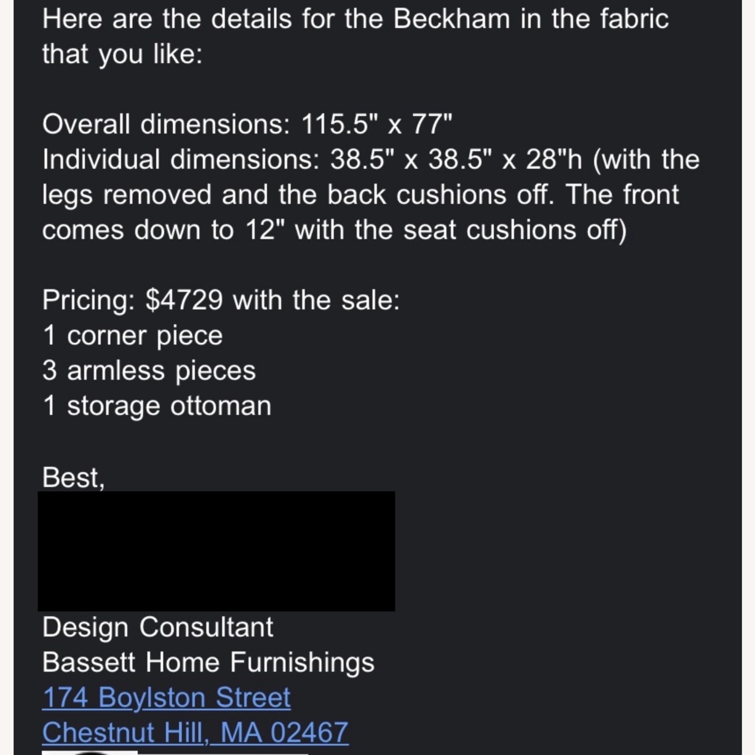 Bassett Beckman Sectional Couch - image-5