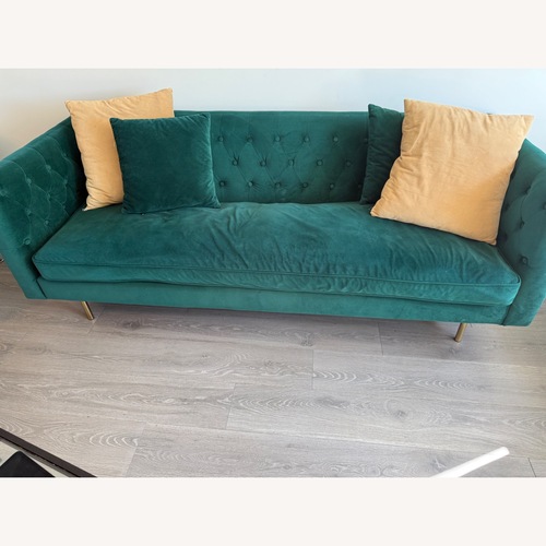 Used Wayfair Green Velvet 3+ Seater Sofa for sale on AptDeco
