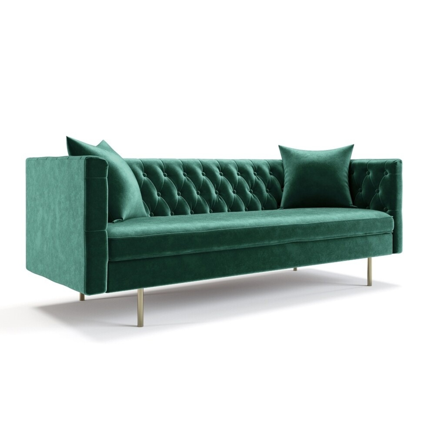 Wayfair Green Velvet 3+ Seater Sofa - image-4