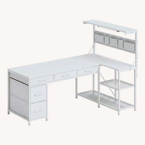 Used Amazon L- Shaped Office Gaming Desk with Lots of Storage for sale on AptDeco