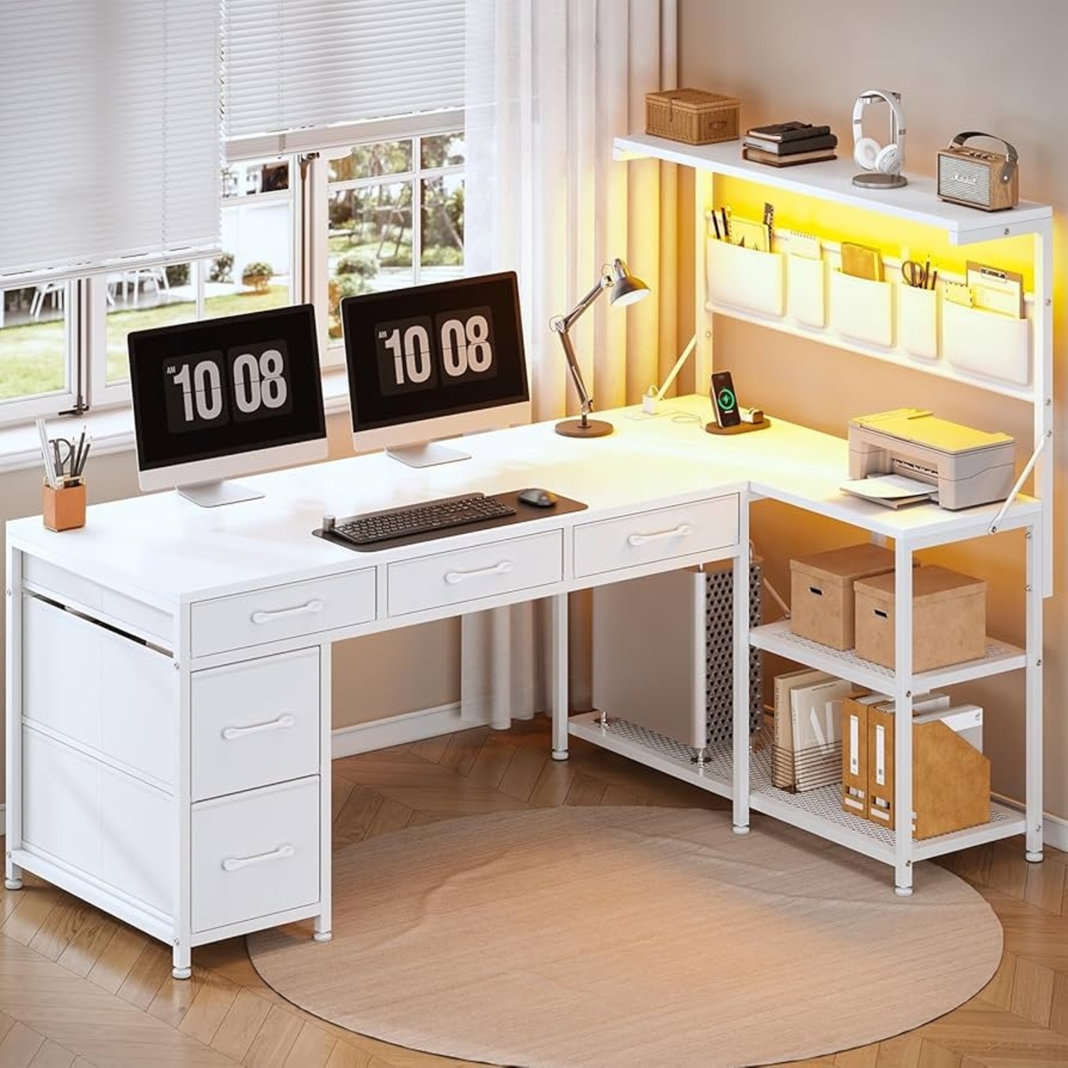 Amazon L- Shaped Office Gaming Desk with Lots of Storage - image-8