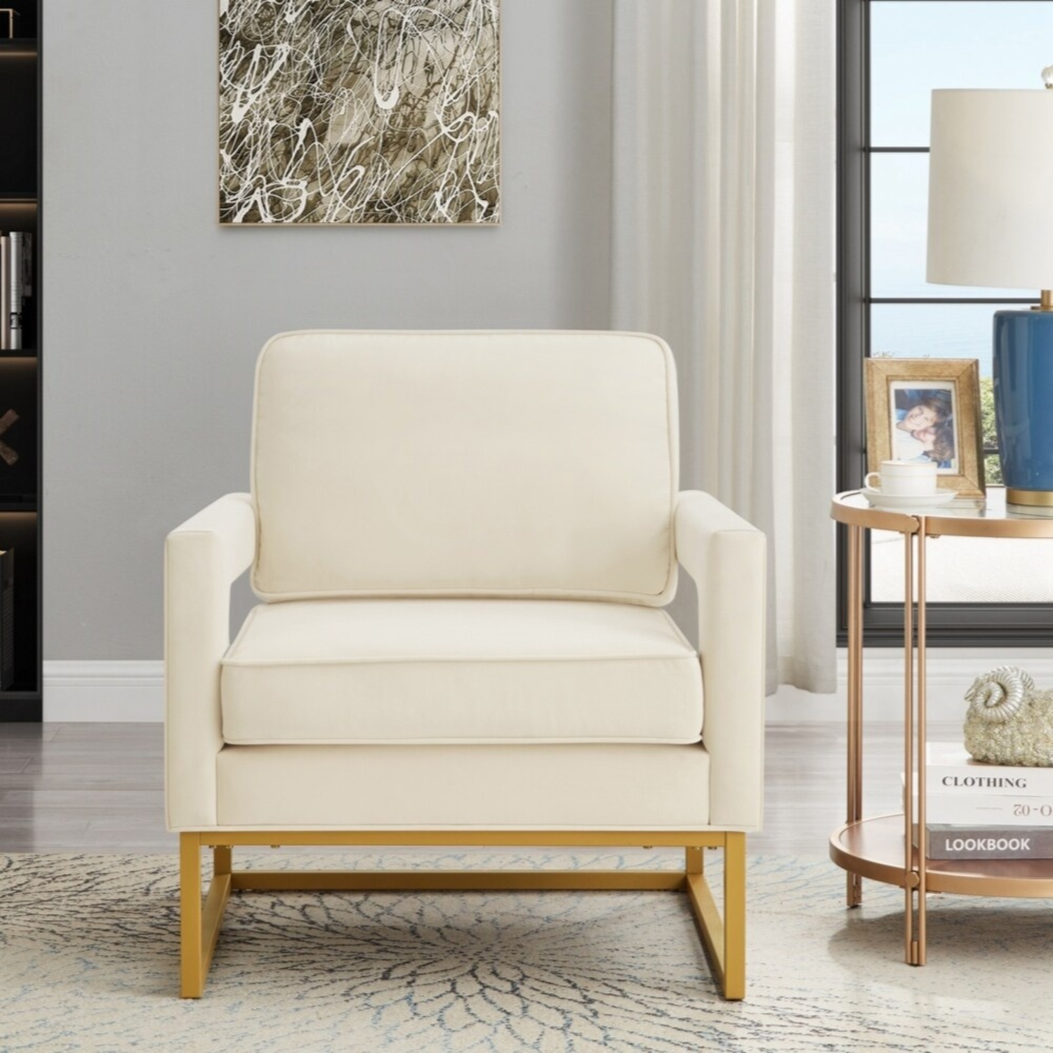 Mercers Furniture White Suede Accent Chairs - image-6