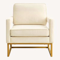 Mercers Furniture White Suede Accent Chairs