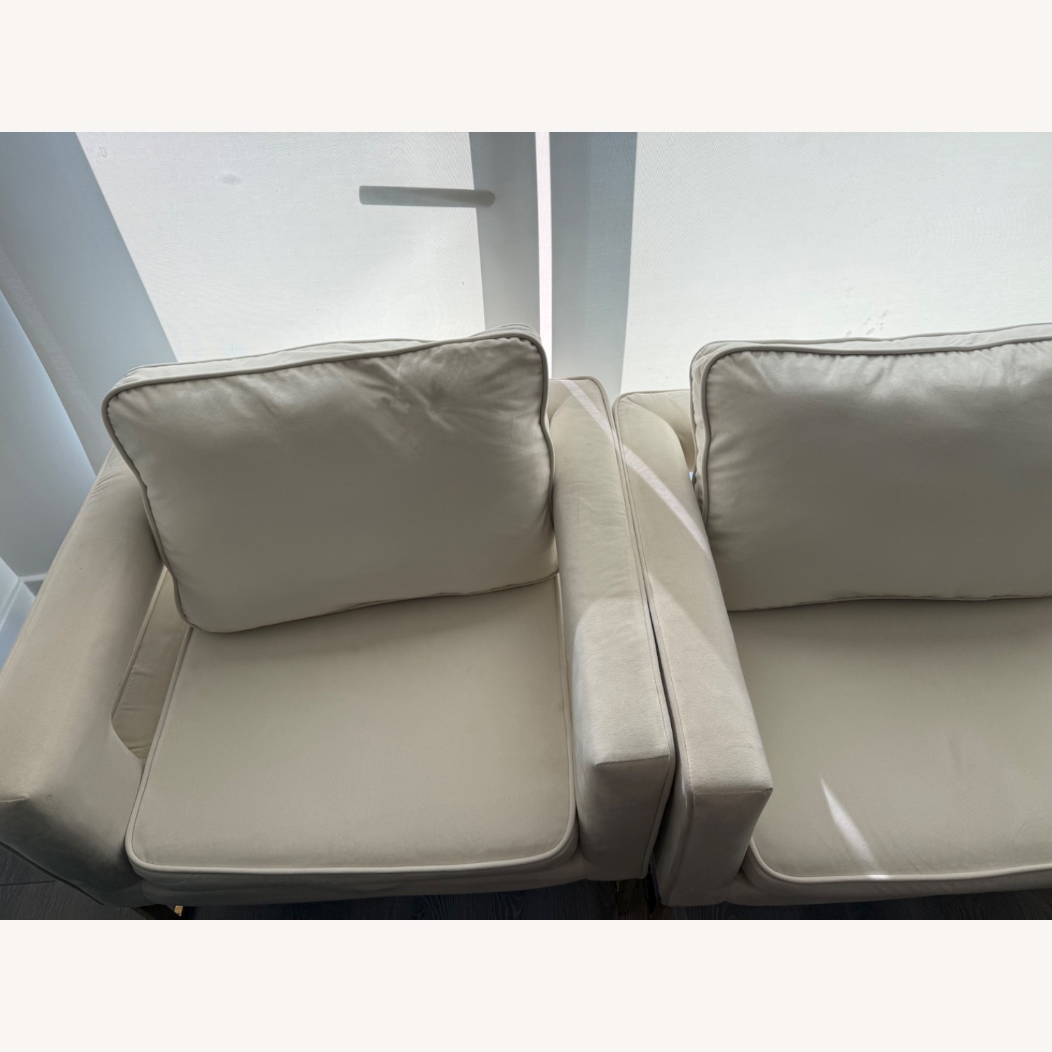 Mercers Furniture White Suede Accent Chairs - image-4
