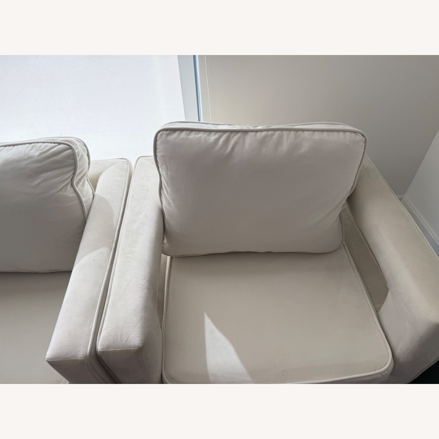 Mercers Furniture White Suede Accent Chairs - image-5