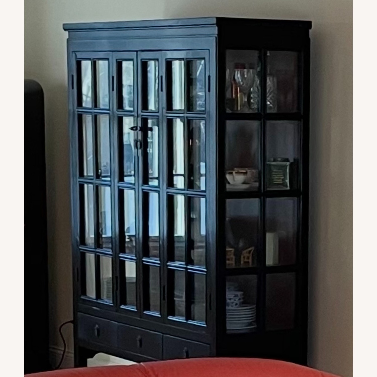 Vintage/Antique Black Wood Bookcase - image-1