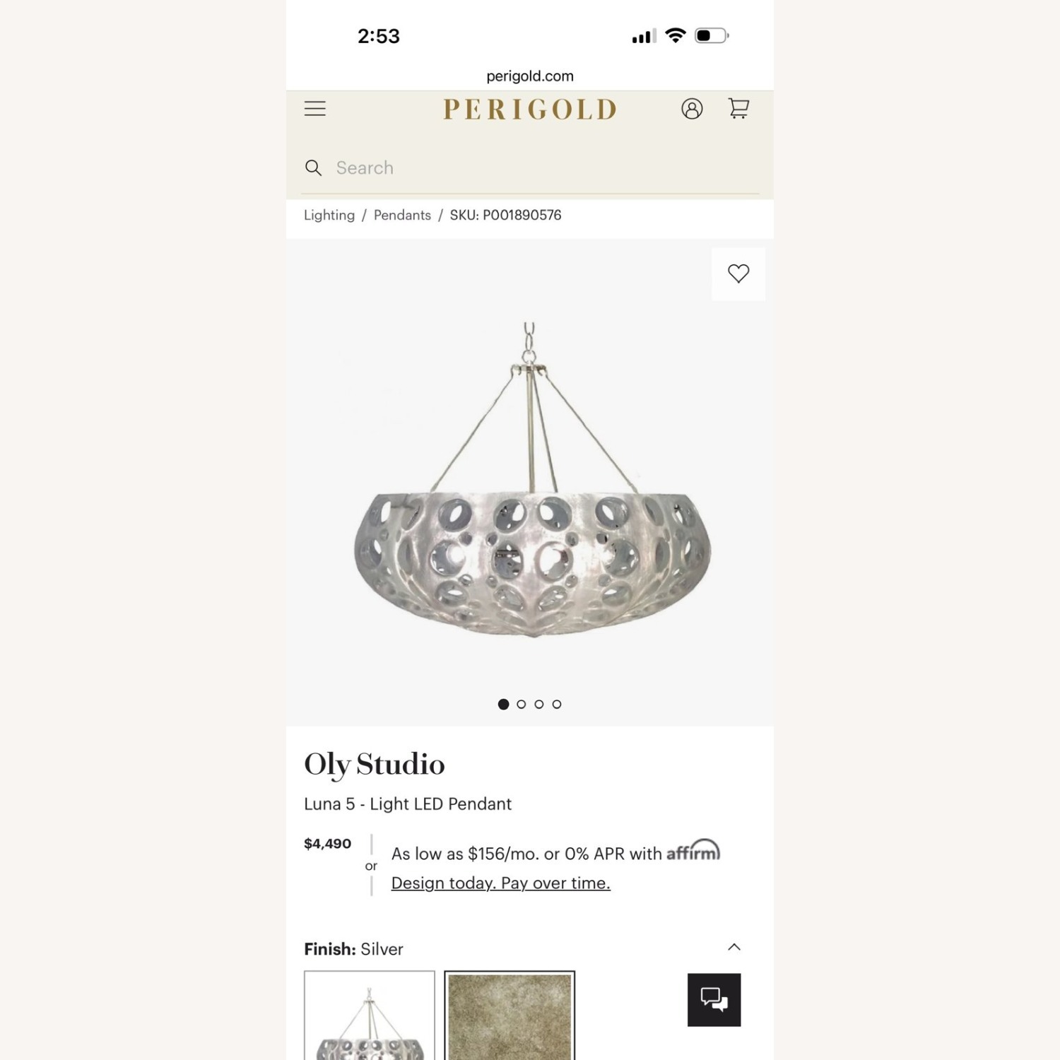 Oly Studio Luna Bowl Chandelier - image-3