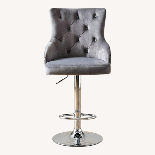 Used Mercers Furniture Dark Gray Suede Stools for sale on AptDeco