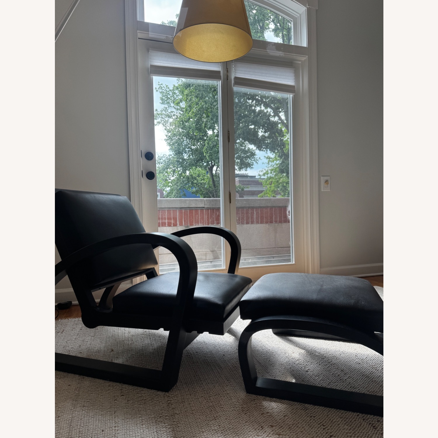 Vintage/Antique Black Leather Armchair - image-2