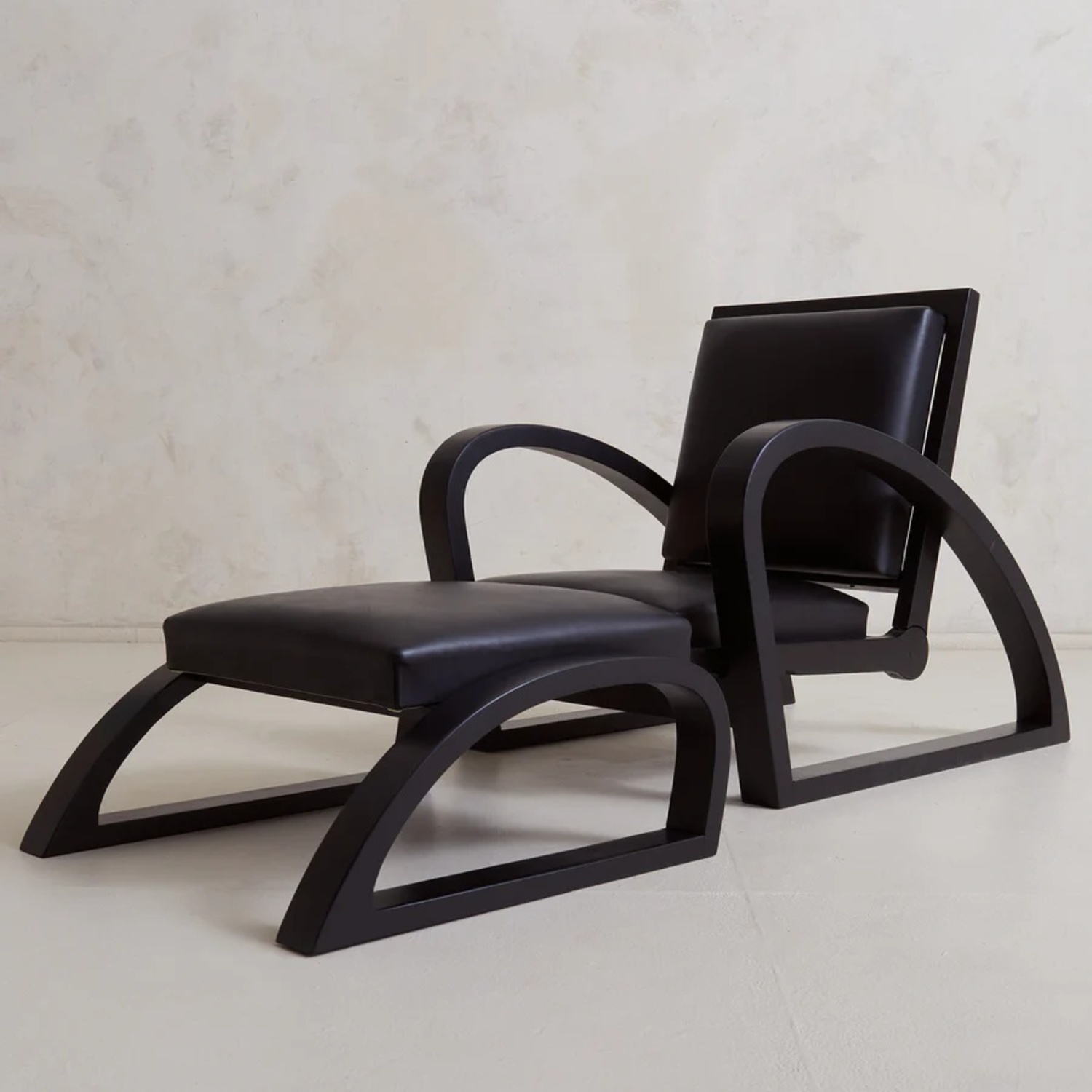 Vintage/Antique Black Leather Armchair - image-8