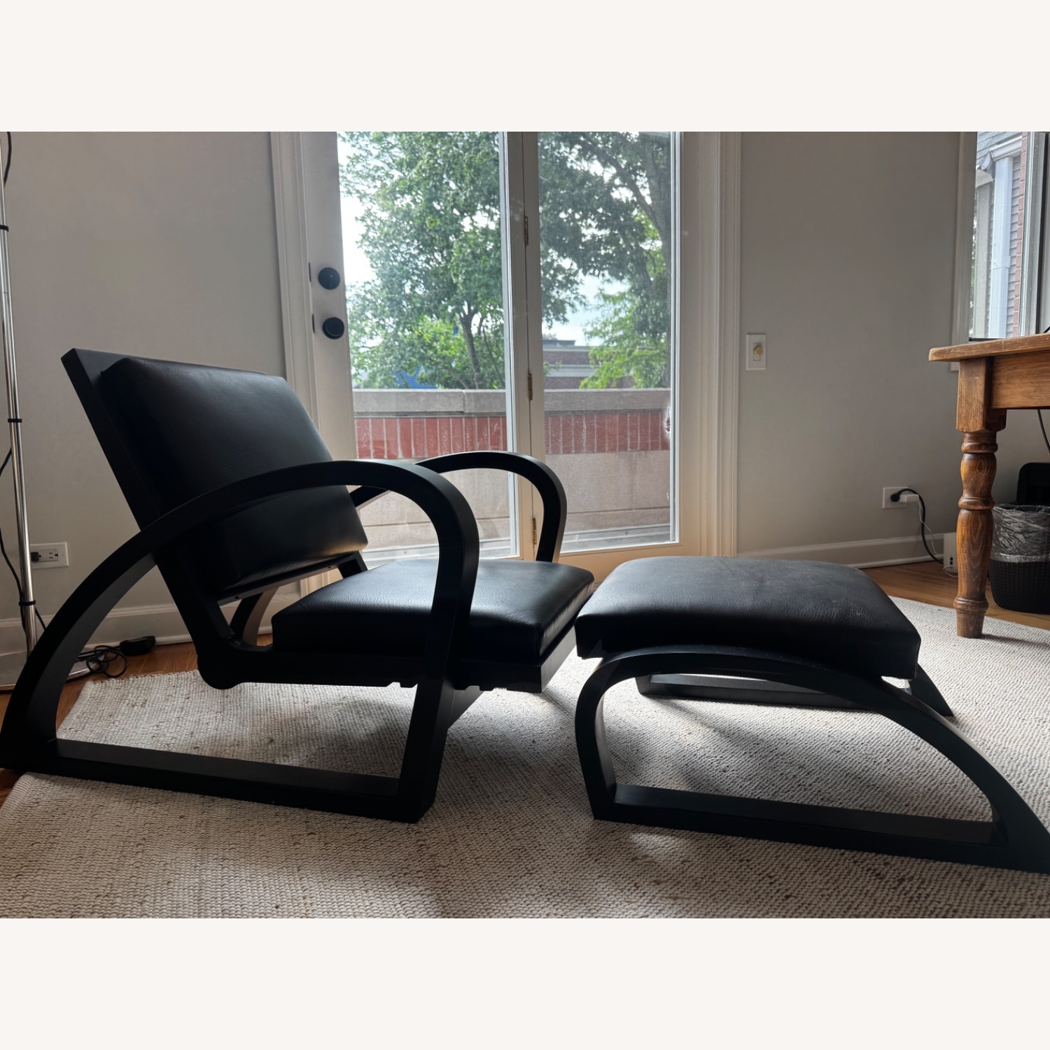 Vintage/Antique Black Leather Armchair - image-3