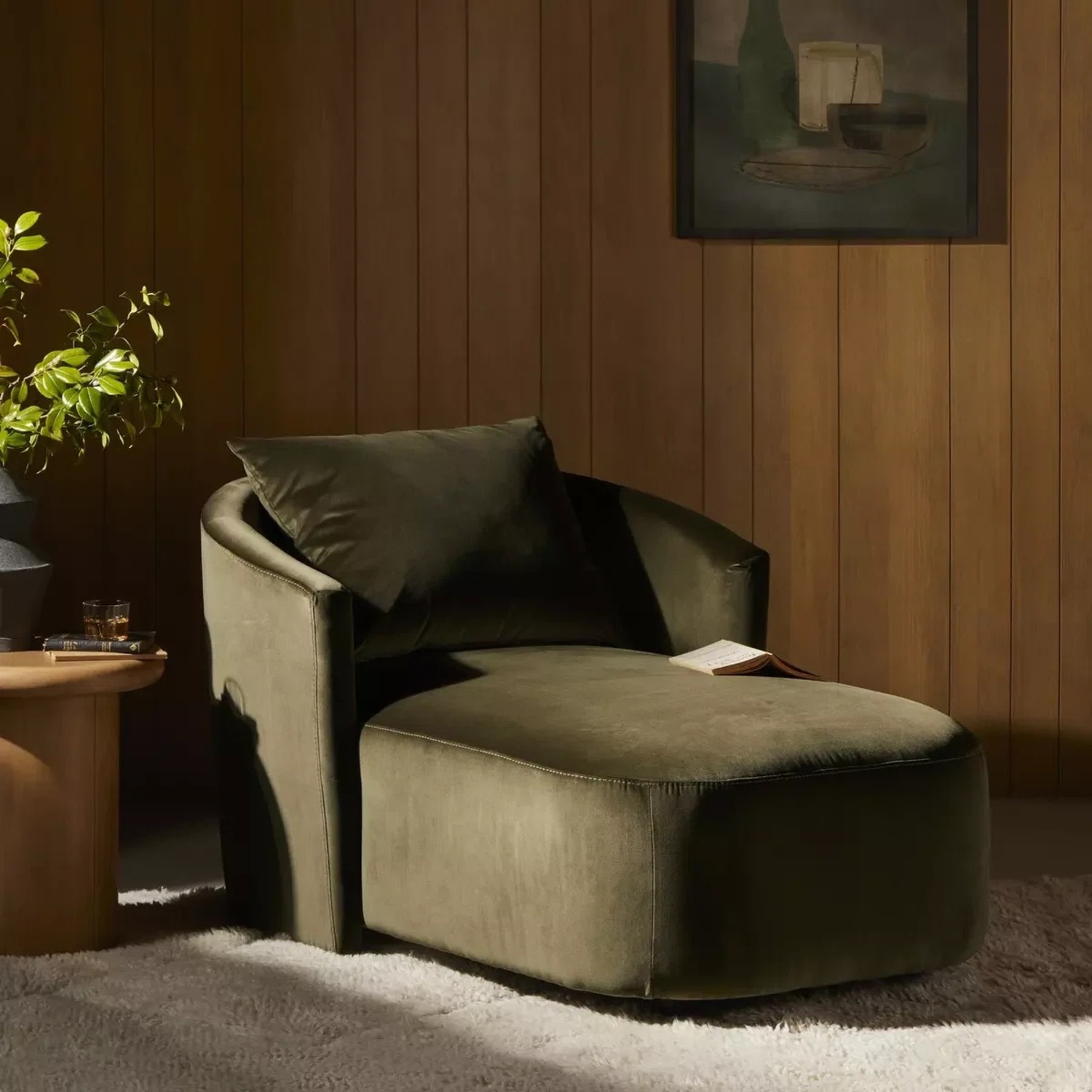 Four Hands Green Velvet Accent Chair - image-1