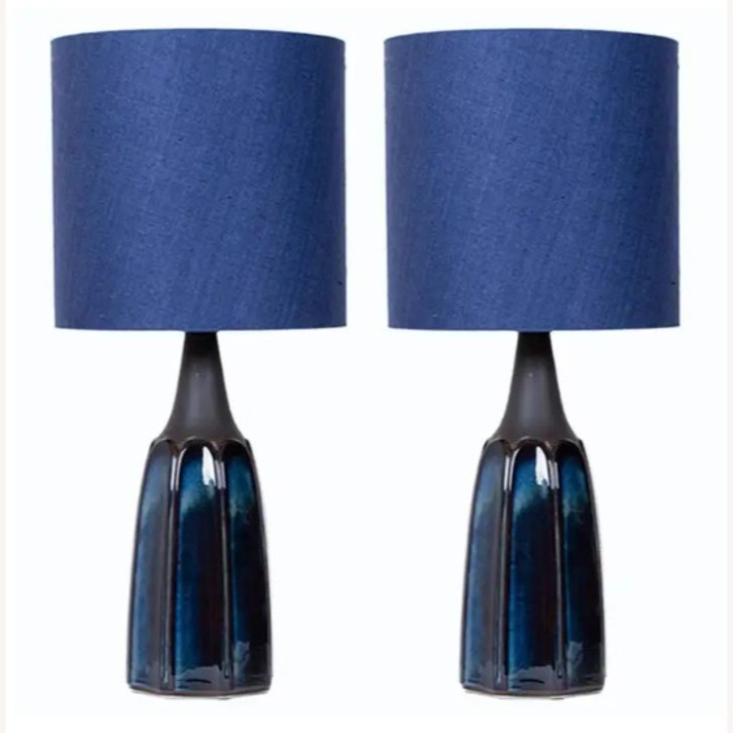 Vintage/Antique Blue Ceramic Table Lamps - image-6