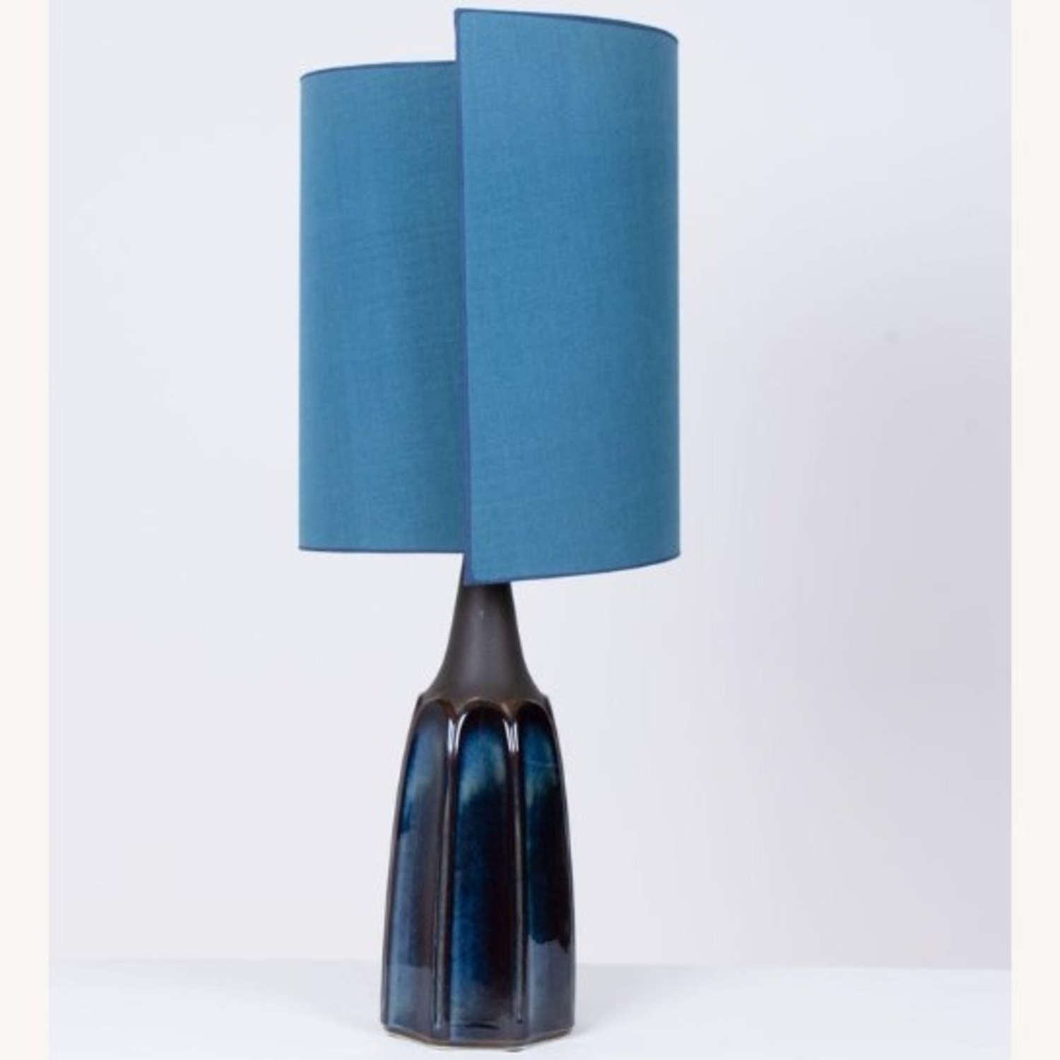 Vintage/Antique Blue Ceramic Table Lamps - image-7