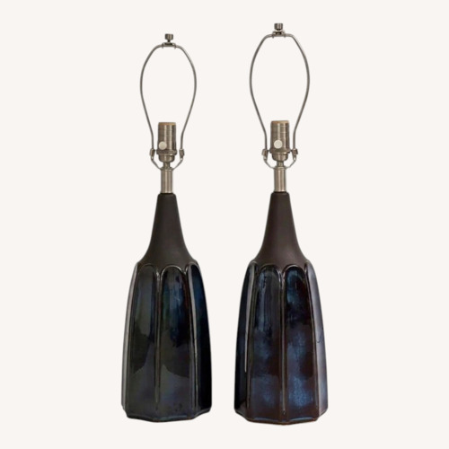 Used Vintage/Antique Blue Ceramic Table Lamps for sale on AptDeco
