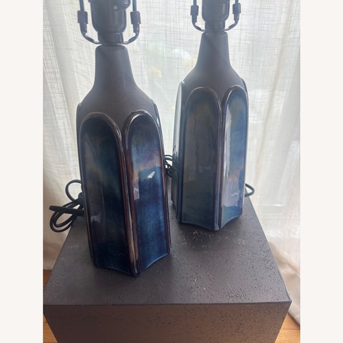 Used Vintage/Antique Blue Ceramic Table Lamps for sale on AptDeco