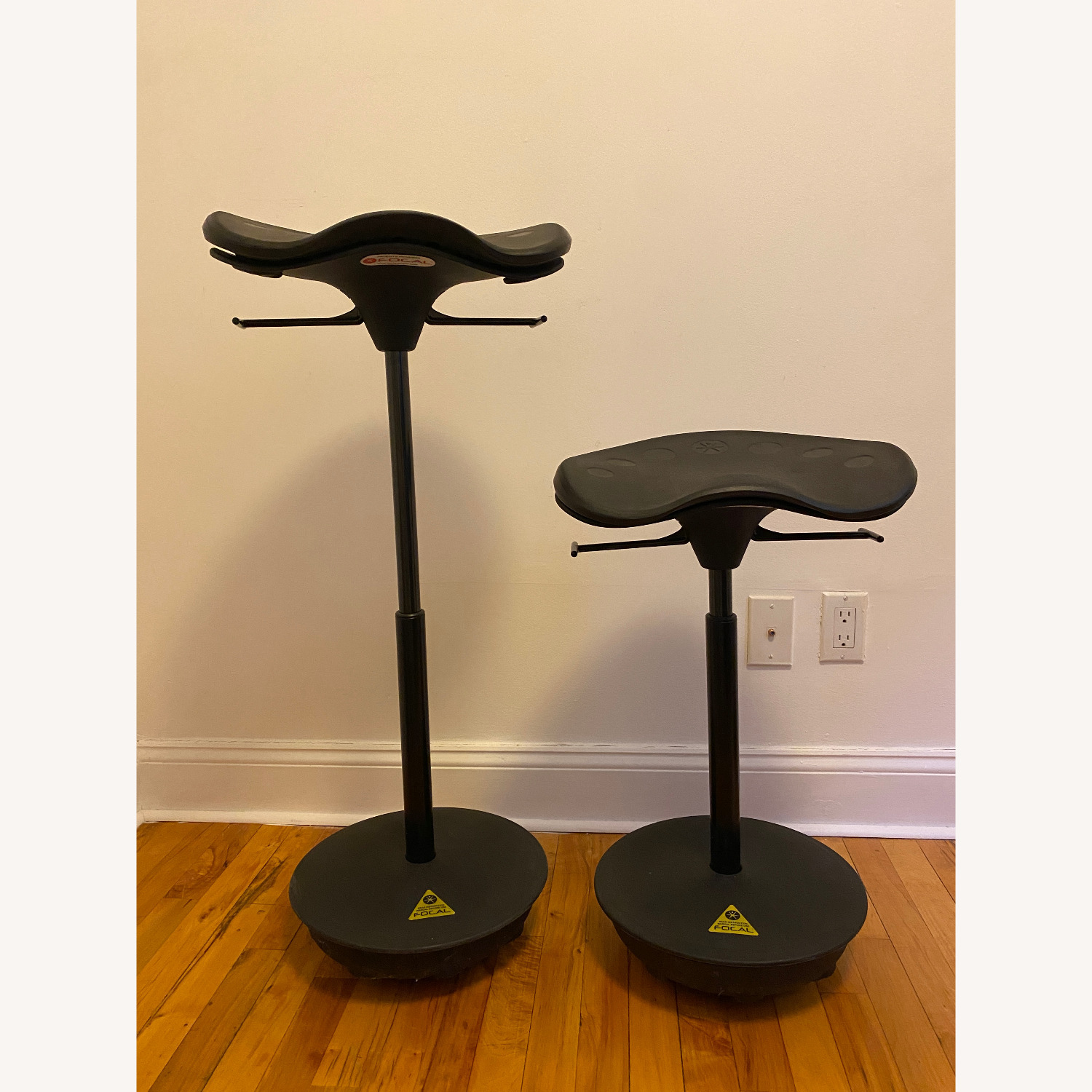 Focal Upright Pivot Seat Black Office Chairs x2 - image-1