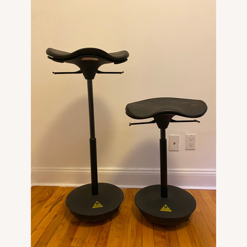 Used Focal Upright Pivot Seat Black Office Chairs x2 for sale on AptDeco