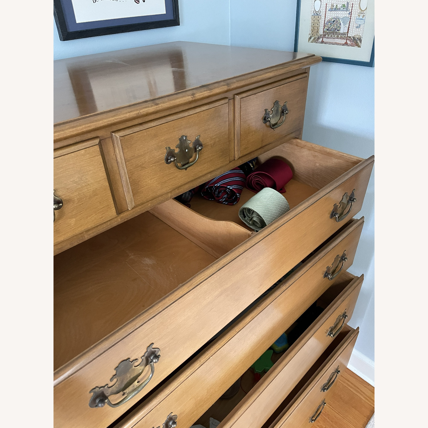 Dark Brown Wood Dresser - image-5