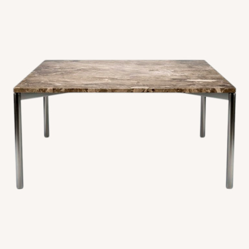 Used MCM Chrome And Marble Square Dining Table for sale on AptDeco