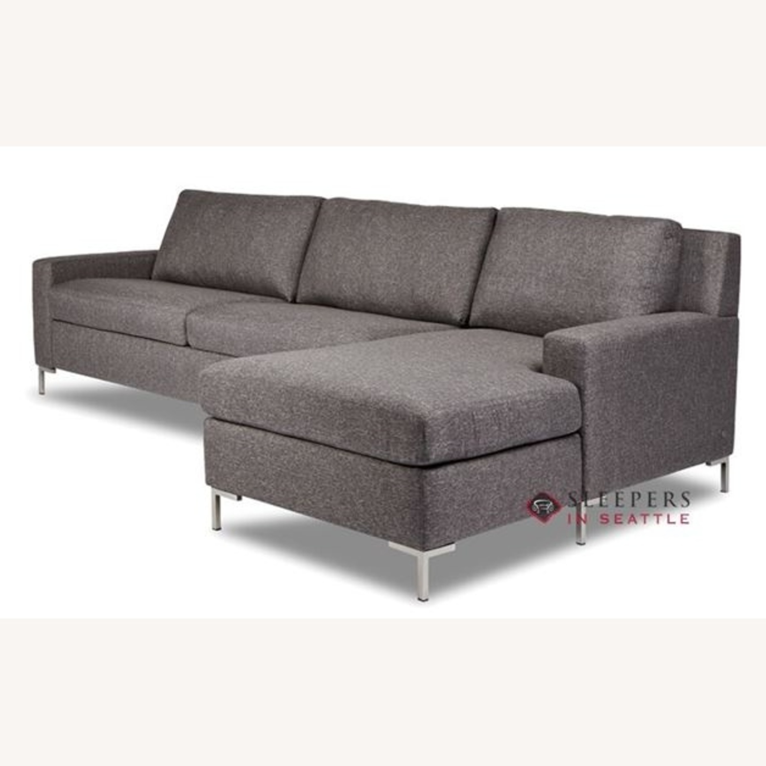 American Leather Dark Gray Fabric Sleeper Sofa - image-5