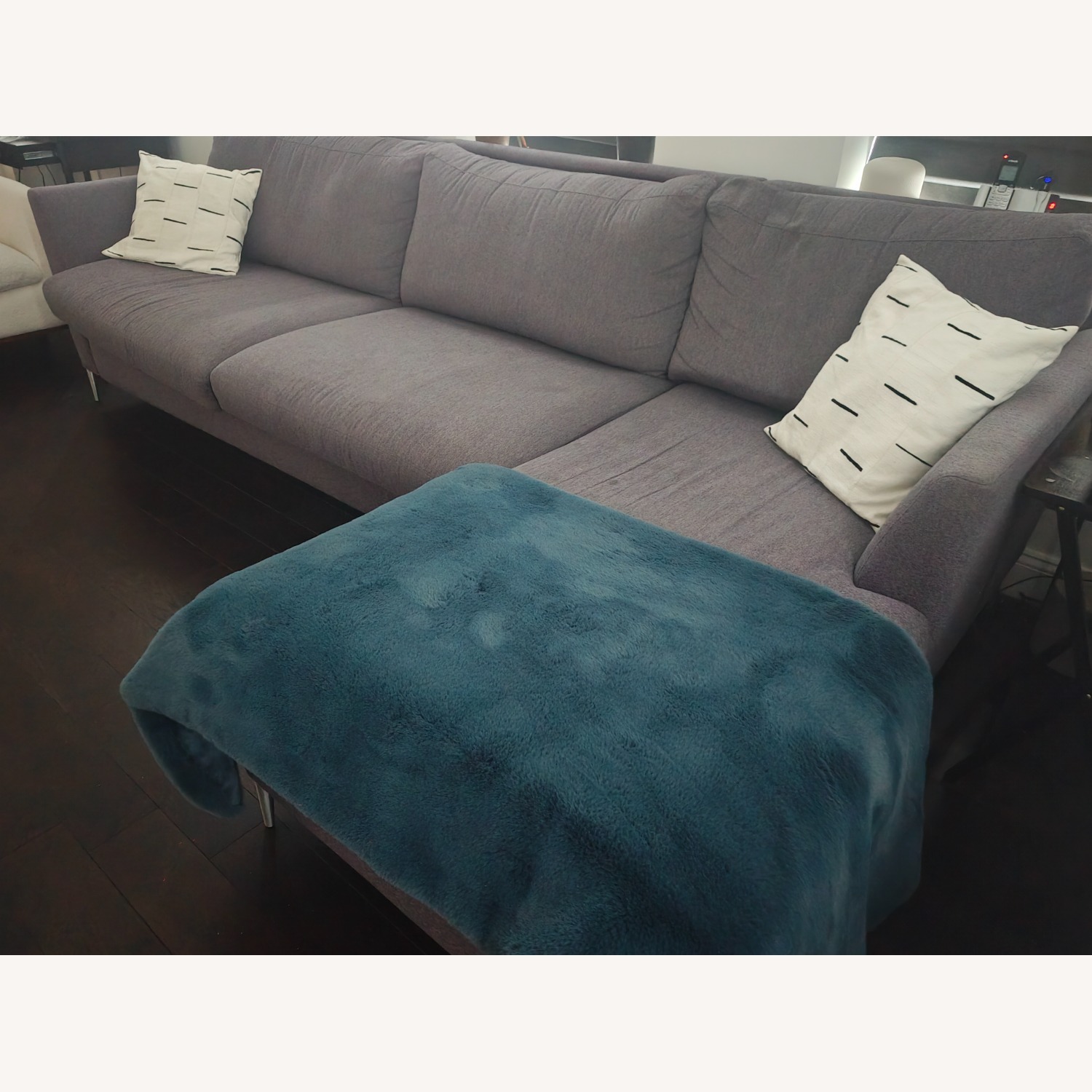 American Leather Dark Gray Fabric Sleeper Sofa - image-2