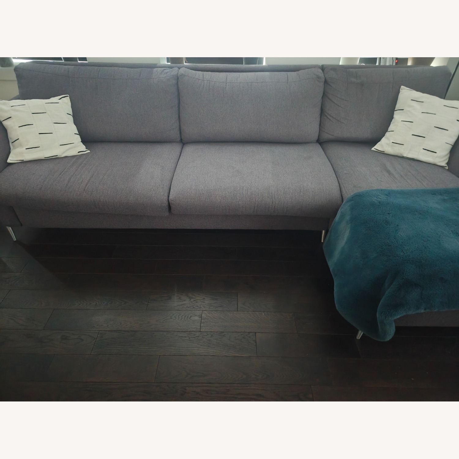 American Leather Dark Gray Fabric Sleeper Sofa - image-1