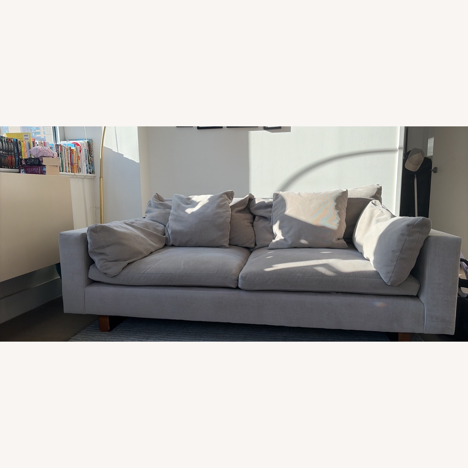 West Elm Light Gray Fabric 2 Seater Sofa - image-3