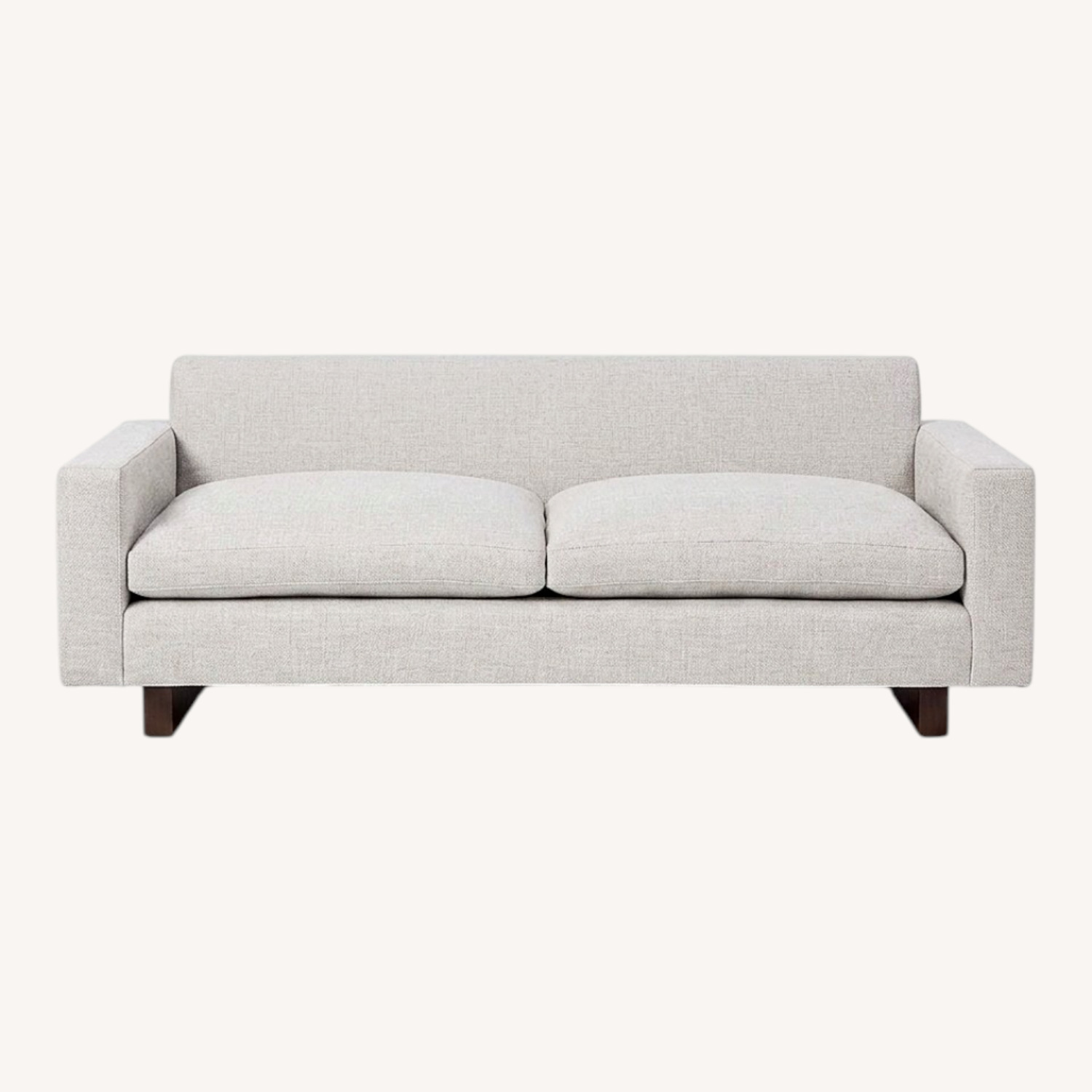 West Elm Light Gray Fabric 2 Seater Sofa - image-0