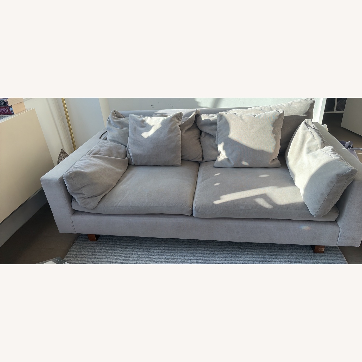 West Elm Light Gray Fabric 2 Seater Sofa - image-2