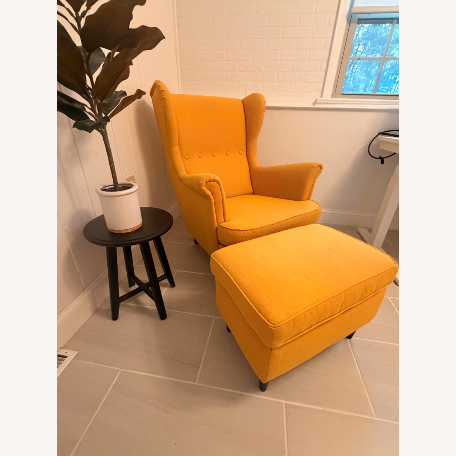 IKEA Strandmon Yellow Fabric Accent Chair - image-2